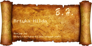Brtyka Hilda névjegykártya